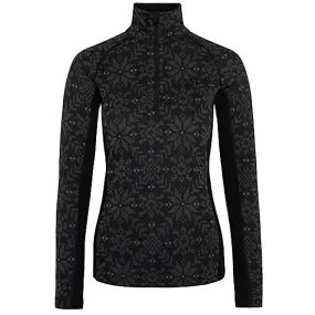 Tee Shirt Thermique Edith Half Zip - Black